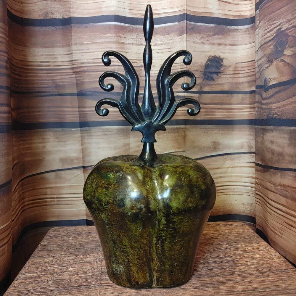 Montaage of India Large Urn with Cast iron Lid/Topper